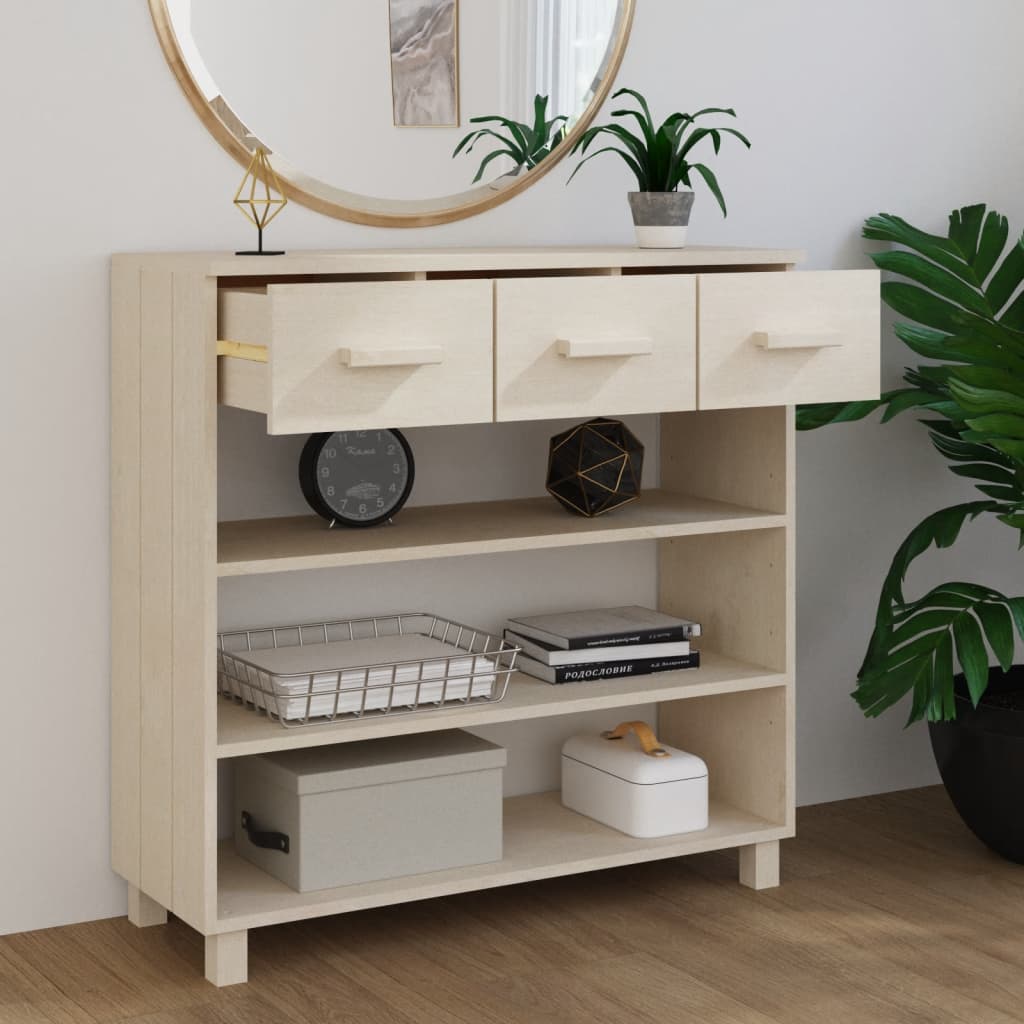 Konzolni stol HAMAR boja meda 90x35x90 cm od masivne borovine