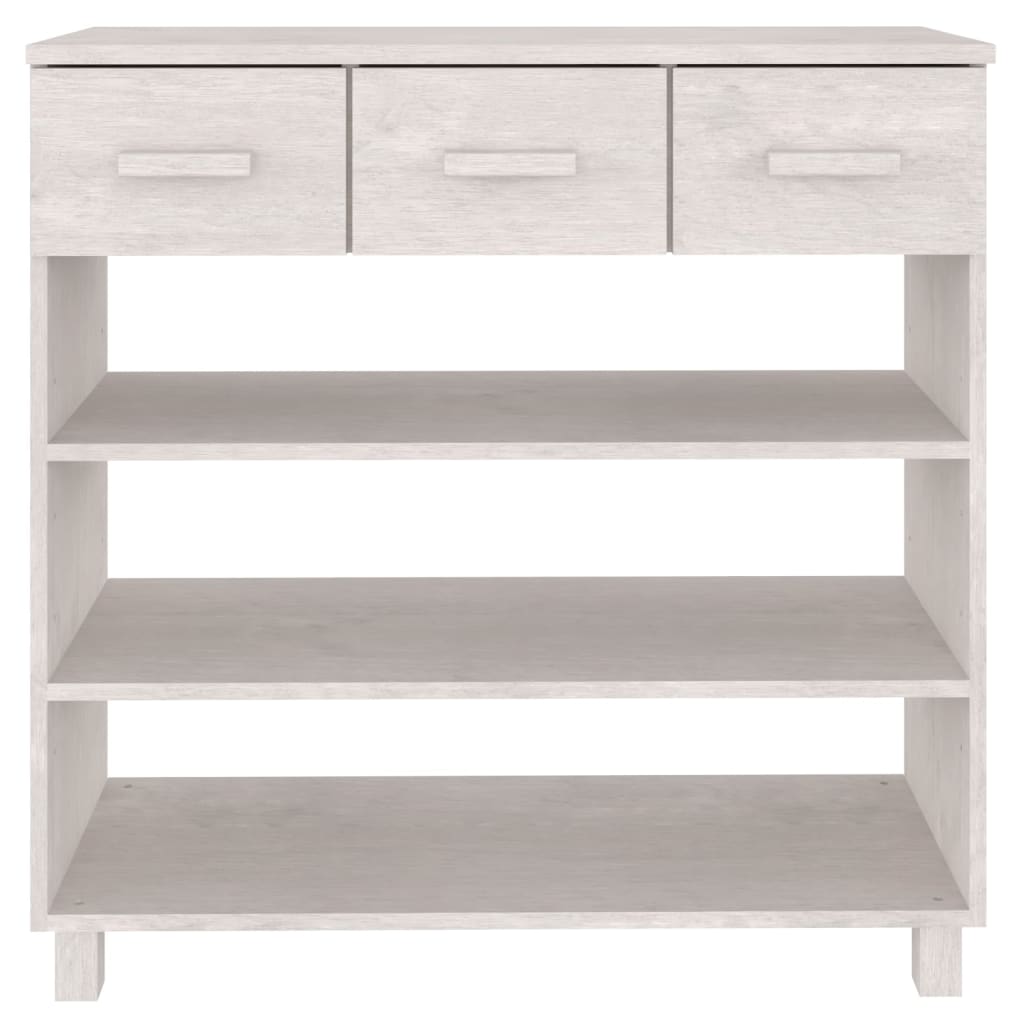 Konzolni stol HAMAR bijeli 90 x 35 x 90 cm od masivne borovine
