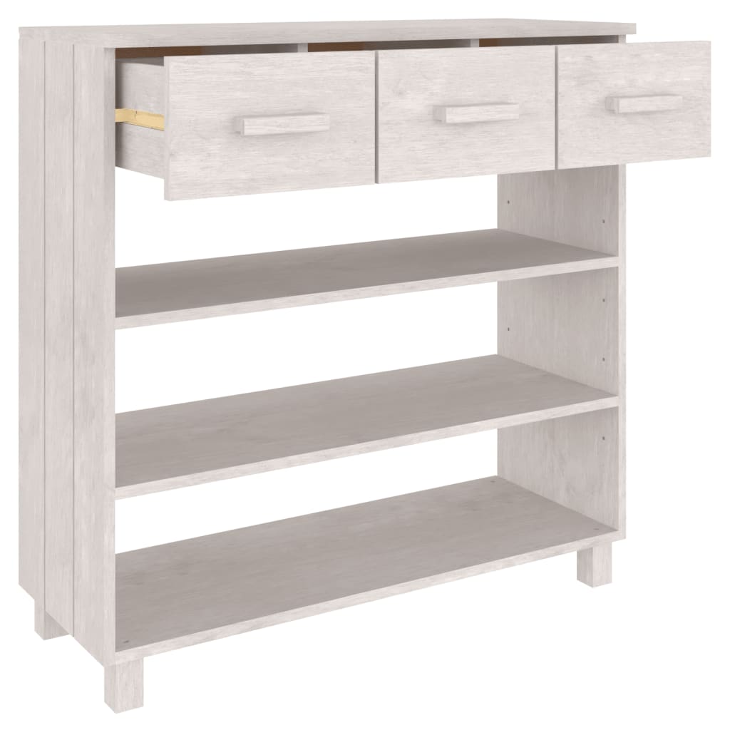 Konzolni stol HAMAR bijeli 90 x 35 x 90 cm od masivne borovine
