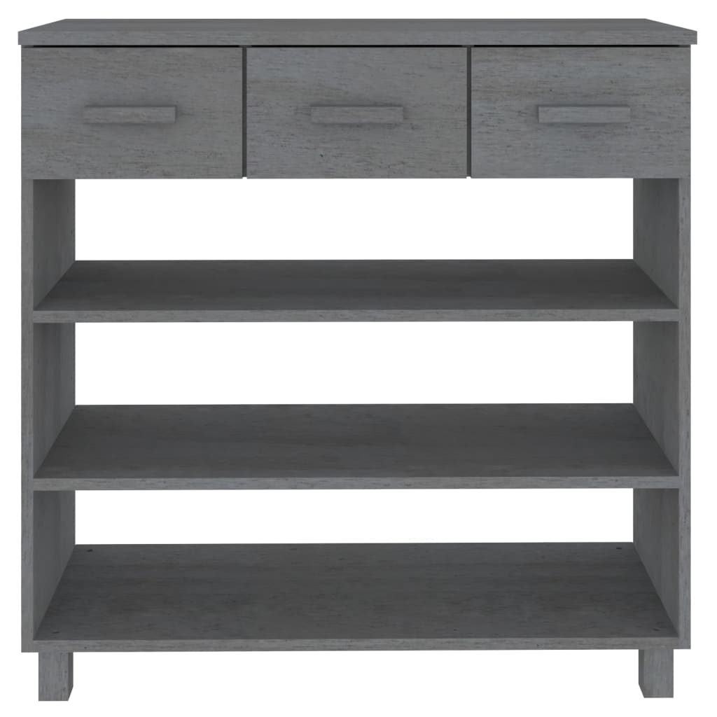 Konzolni stol HAMAR tamnosivi 90x35x90 cm od masivne borovine
