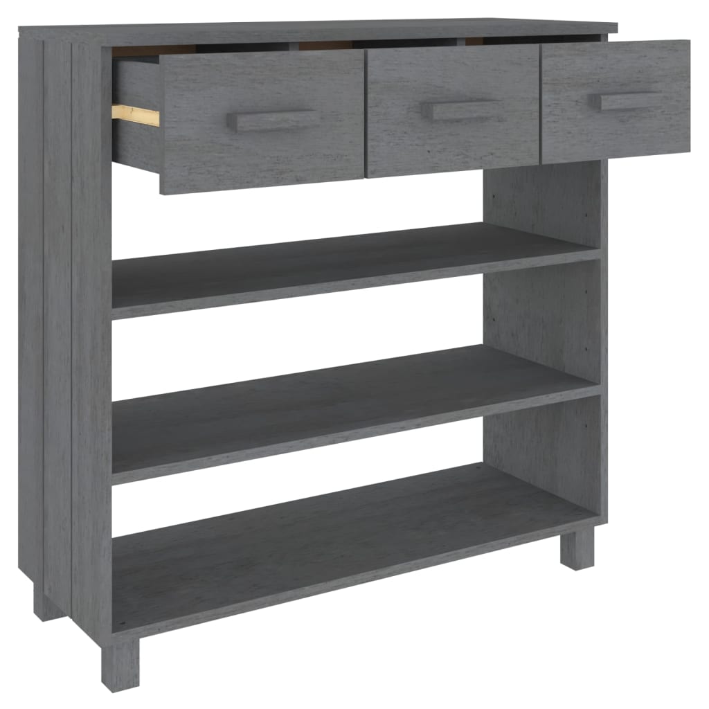 Konzolni stol HAMAR tamnosivi 90x35x90 cm od masivne borovine
