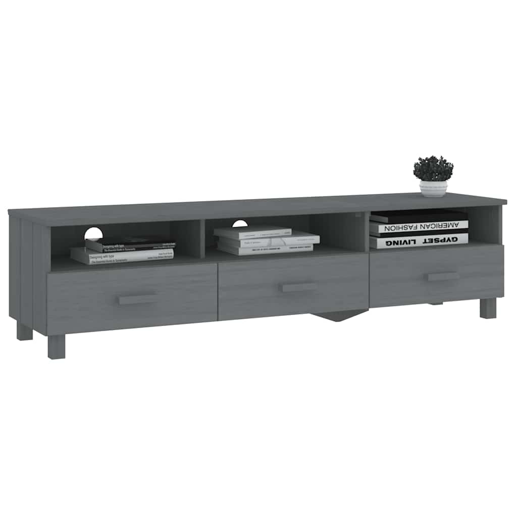 TV ormarić HAMAR tamnosivi 158 x 40 x 40 cm od masivne borovine