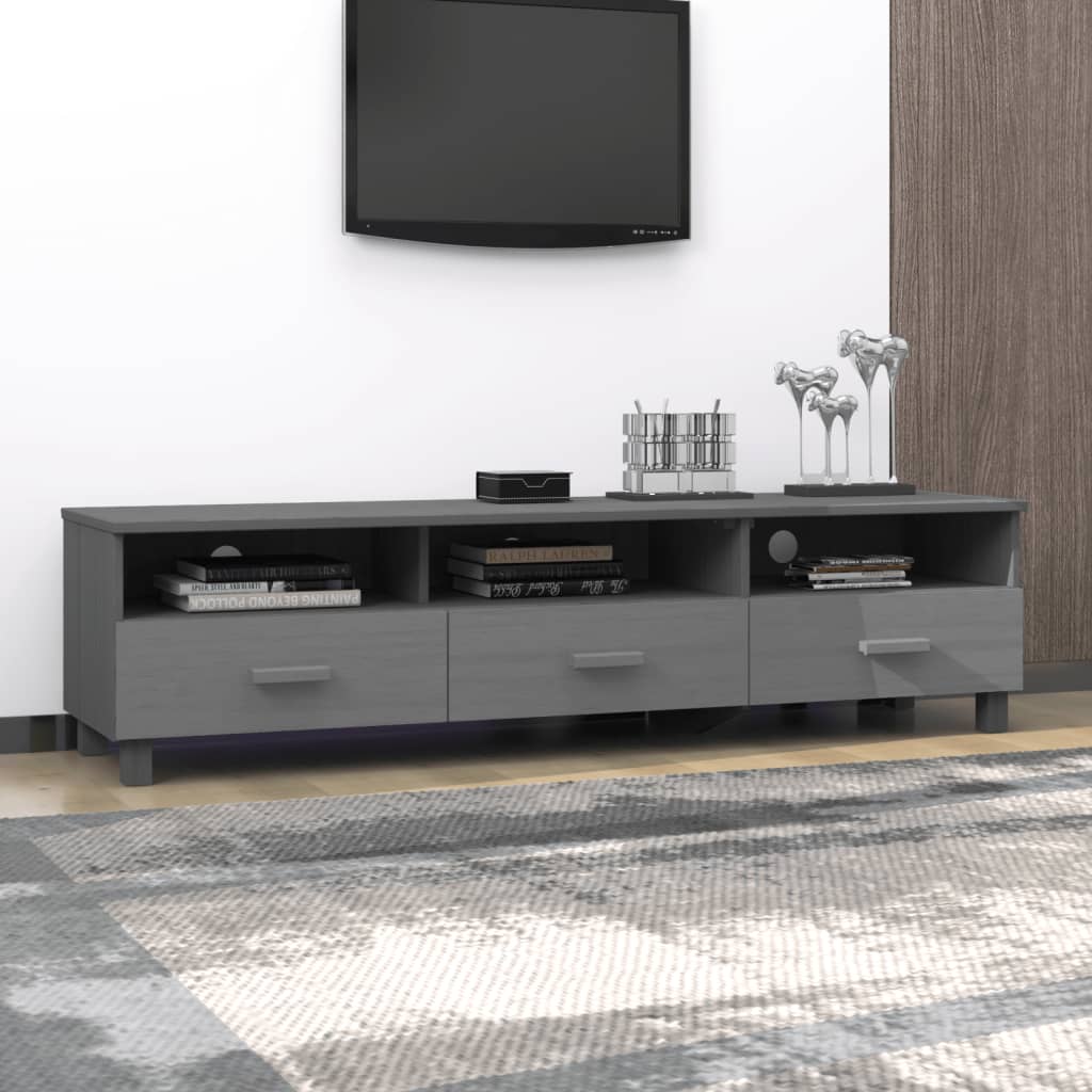 TV ormarić HAMAR tamnosivi 158 x 40 x 40 cm od masivne borovine