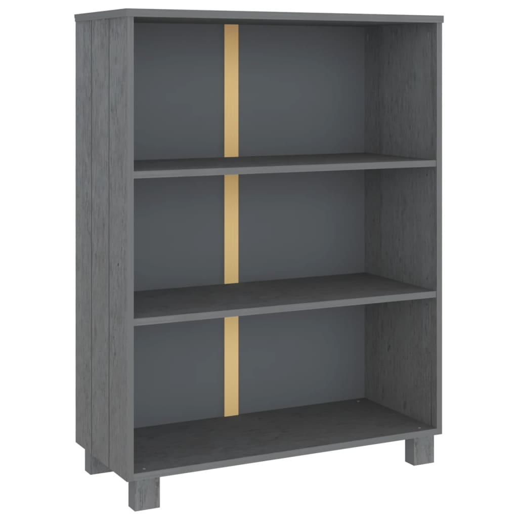 Ormarić za knjige HAMAR tamnosivi 85x35x112 cm masivna borovina