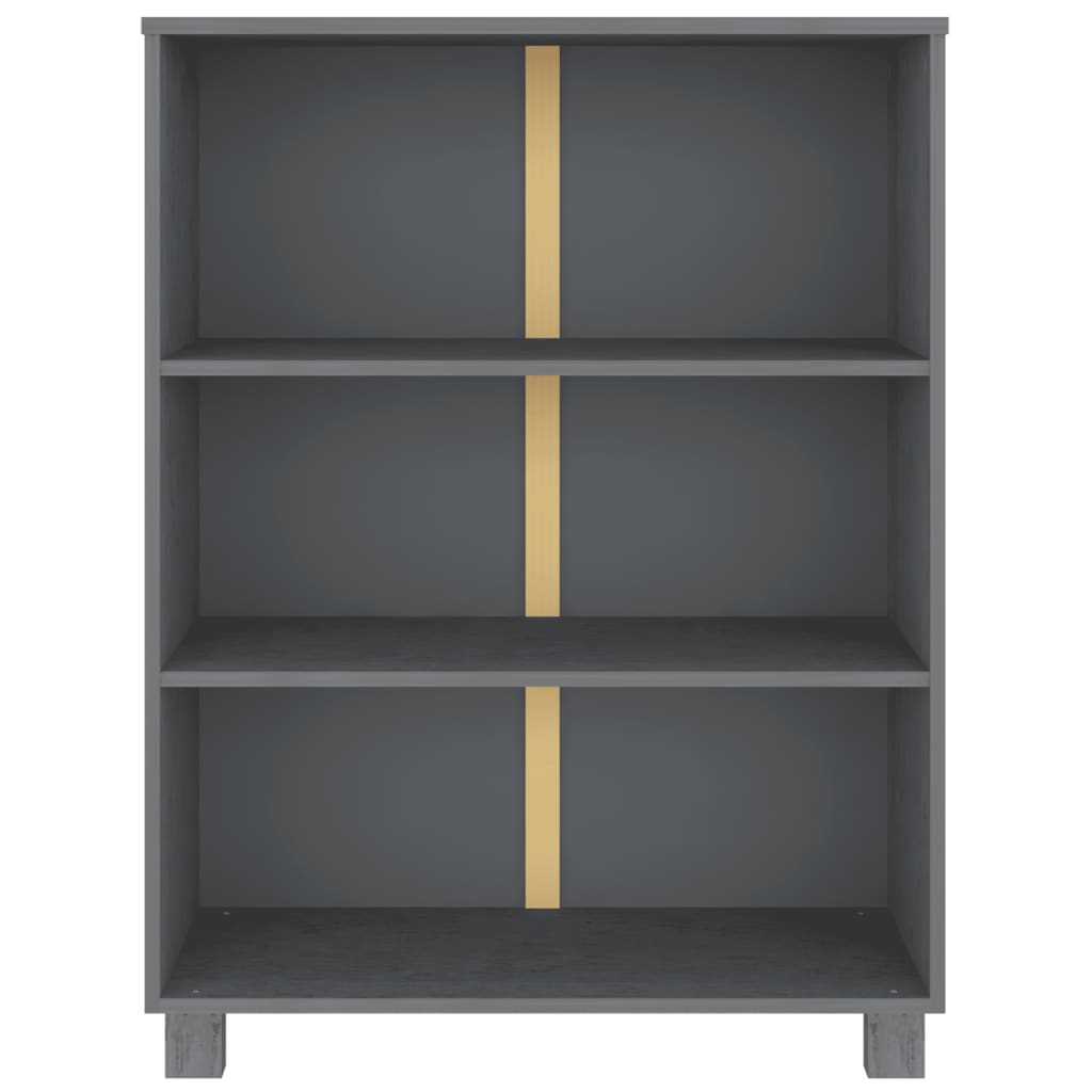 Ormarić za knjige HAMAR tamnosivi 85x35x112 cm masivna borovina