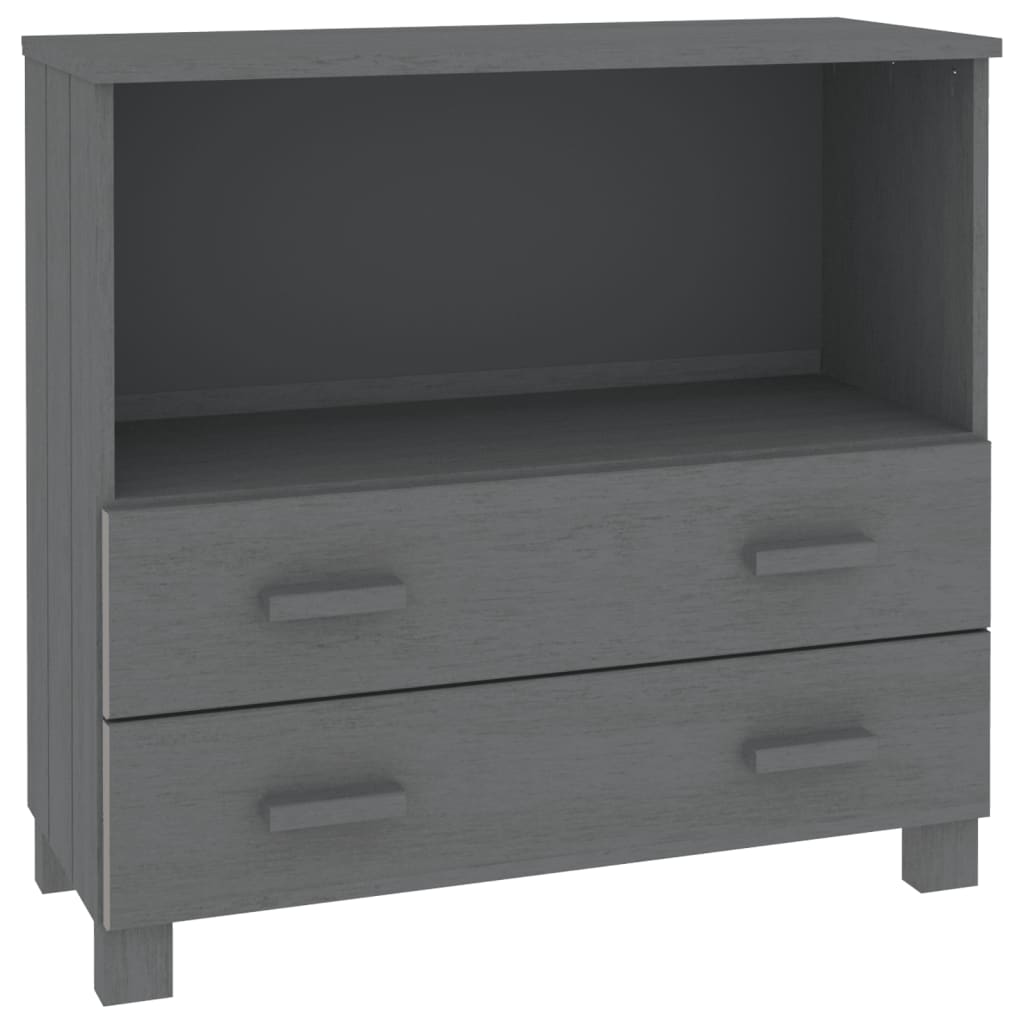 Komoda HAMAR tamnosiva 85 x 35 x 80 cm od masivne borovine