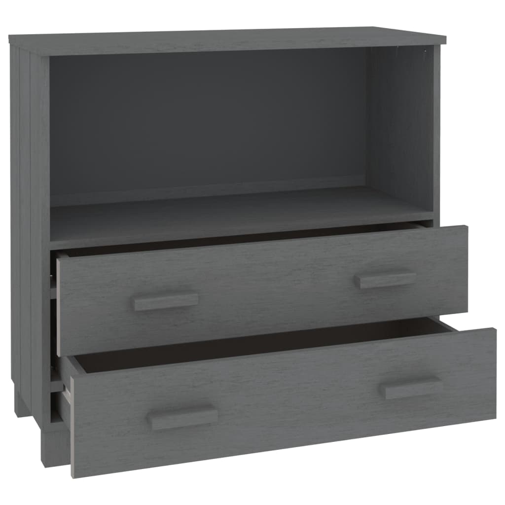 Komoda HAMAR tamnosiva 85 x 35 x 80 cm od masivne borovine