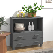 Komoda HAMAR tamnosiva 85 x 35 x 80 cm od masivne borovine