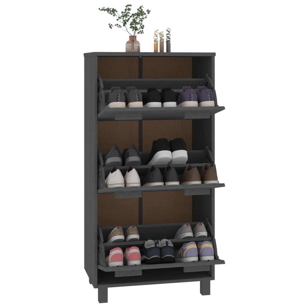 Ormarić za cipele HAMAR tamnosivi 59,5x35x117 cm od borovine