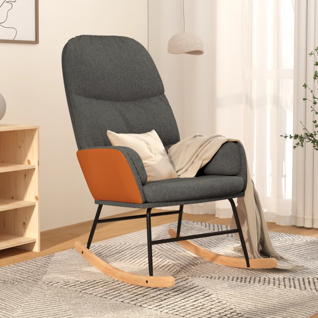 Stolica za ljuljanje od tkanine tamnosiva