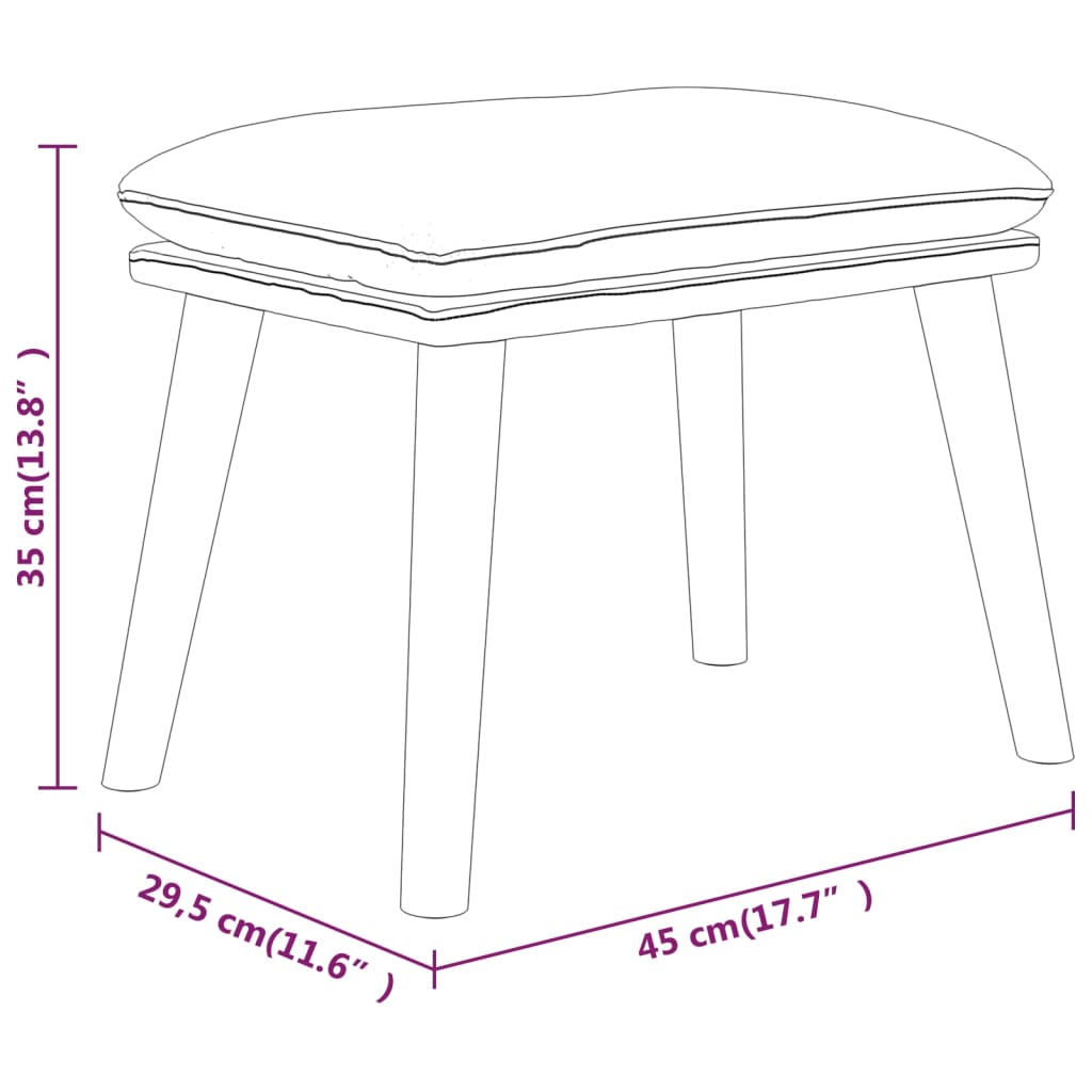 Tabure tamnosivi 45 x 29,5 x 35 cm od tkanine