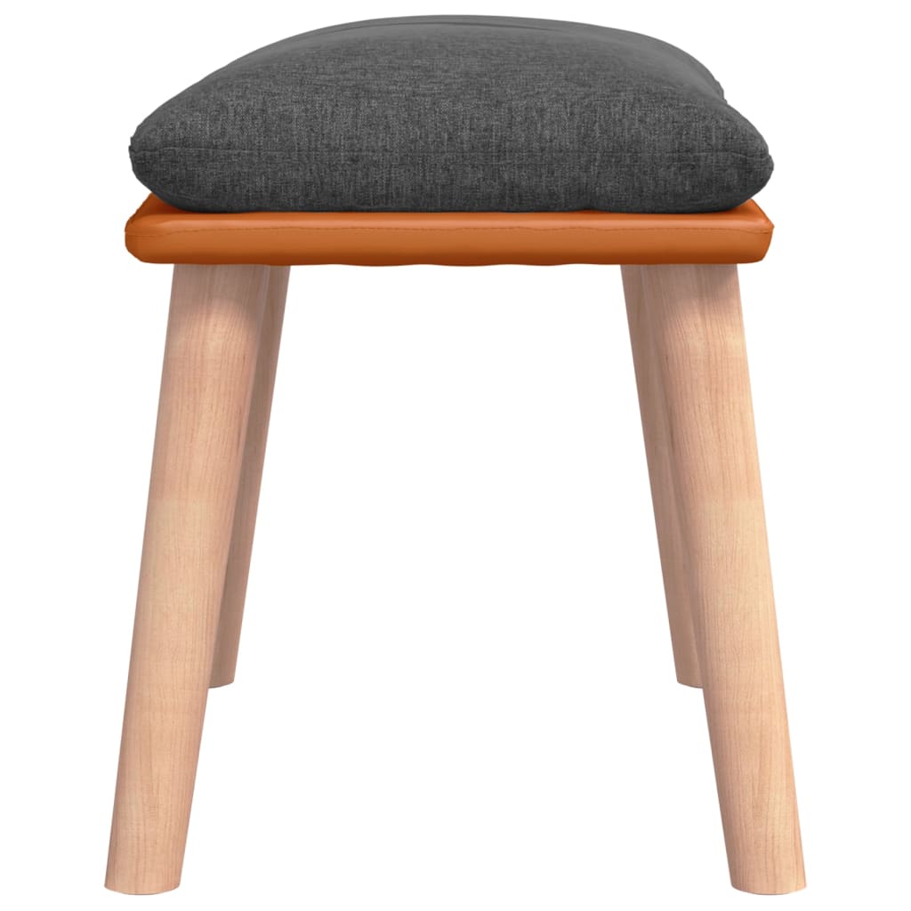 Tabure tamnosivi 45x29,5x35 cm od tkanine i umjetne kože