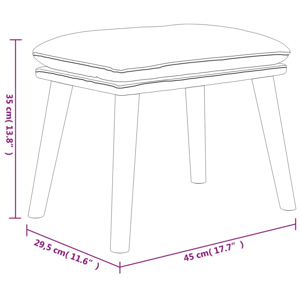 Tabure tamnosivi 45x29,5x35 cm od tkanine i umjetne kože