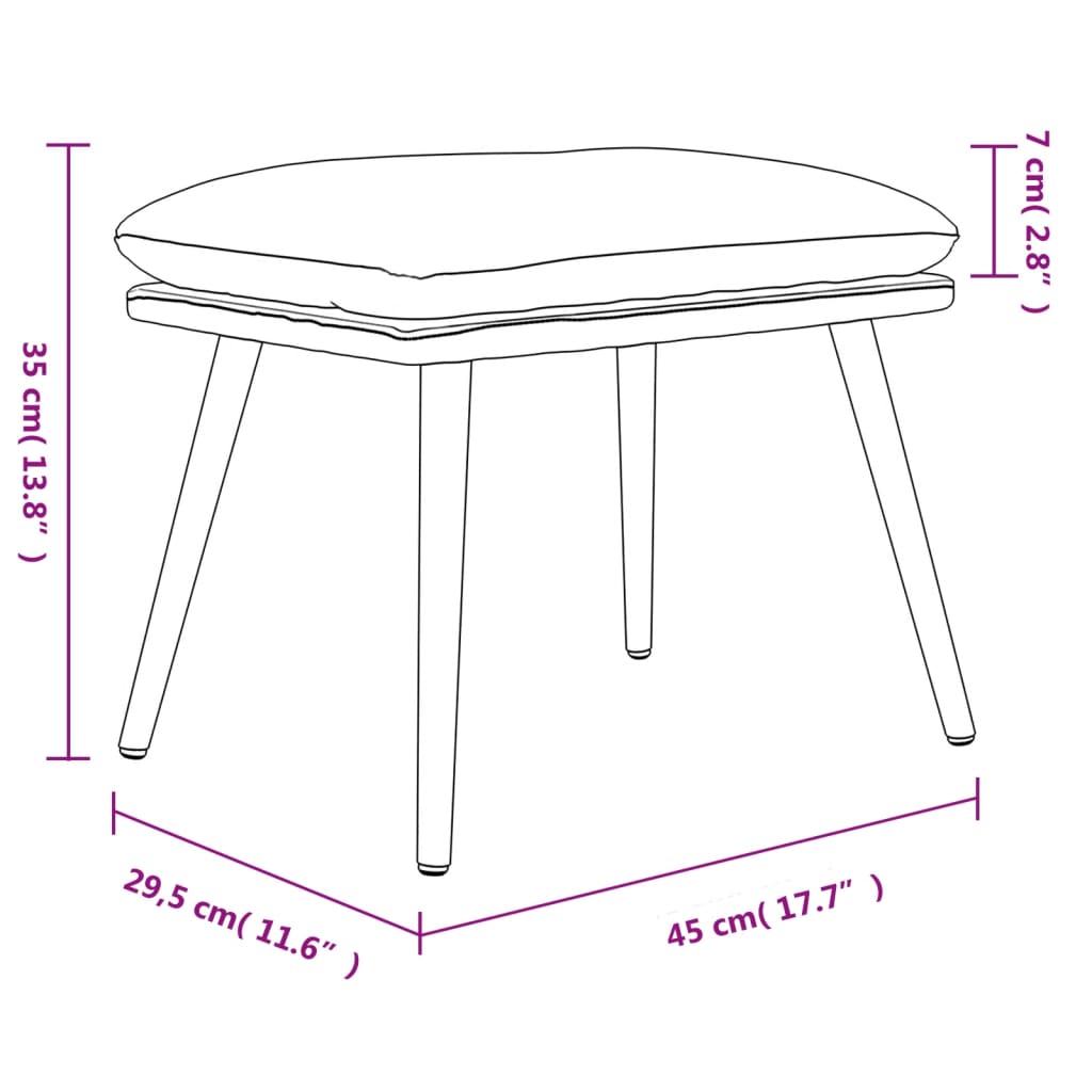Tabure crvena boja vina 45 x 29,5 x 35 cm od tkanine