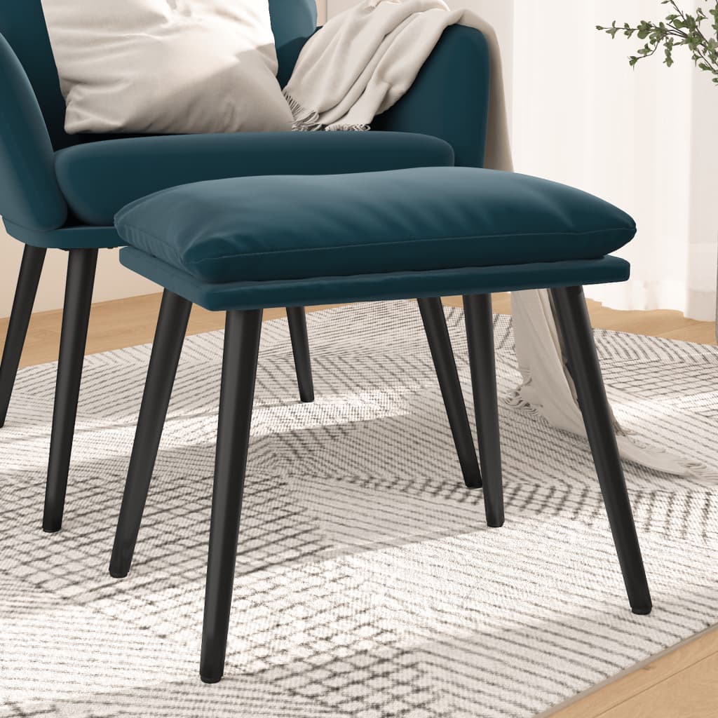 Tabure plavi 45x29,5x35 cm baršunasti