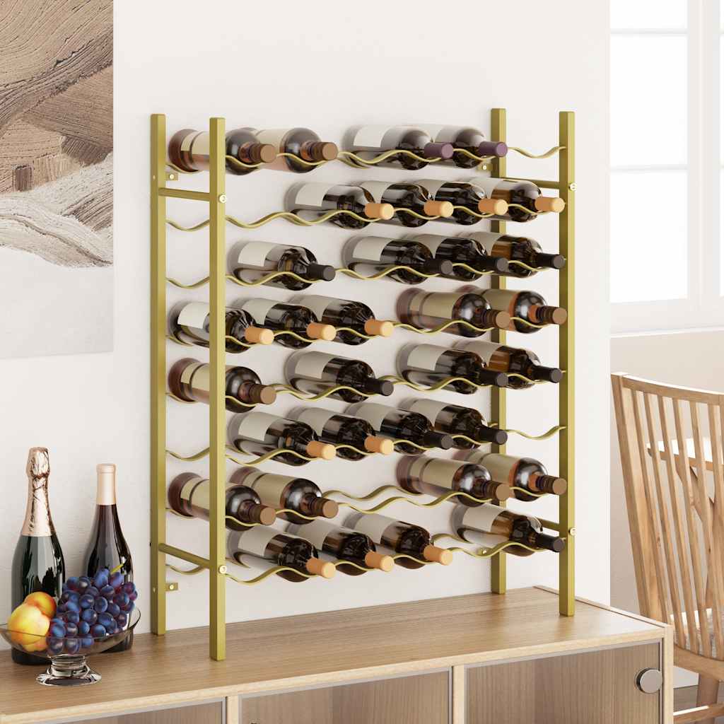 Stalak za vino za 48 boca zlatni metalni