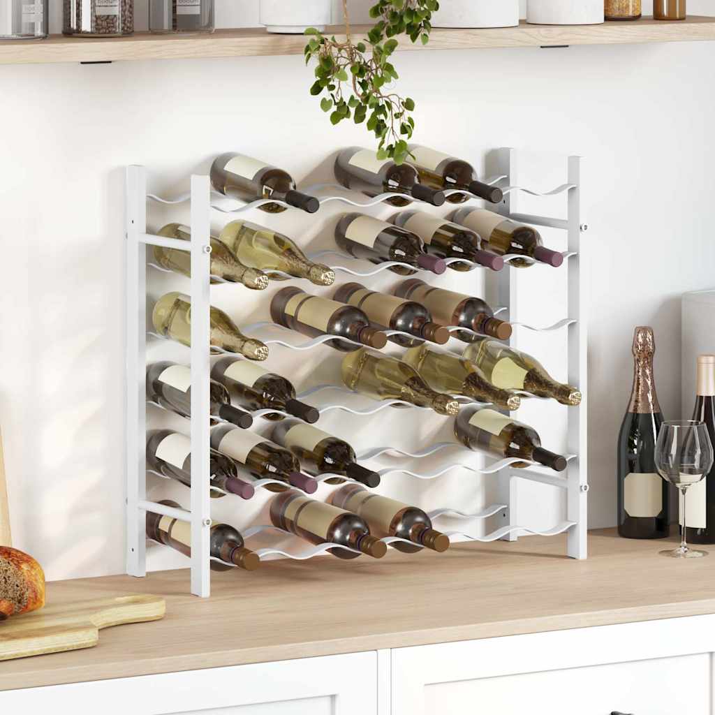 Stalak za vino za 36 boca bijeli metalni