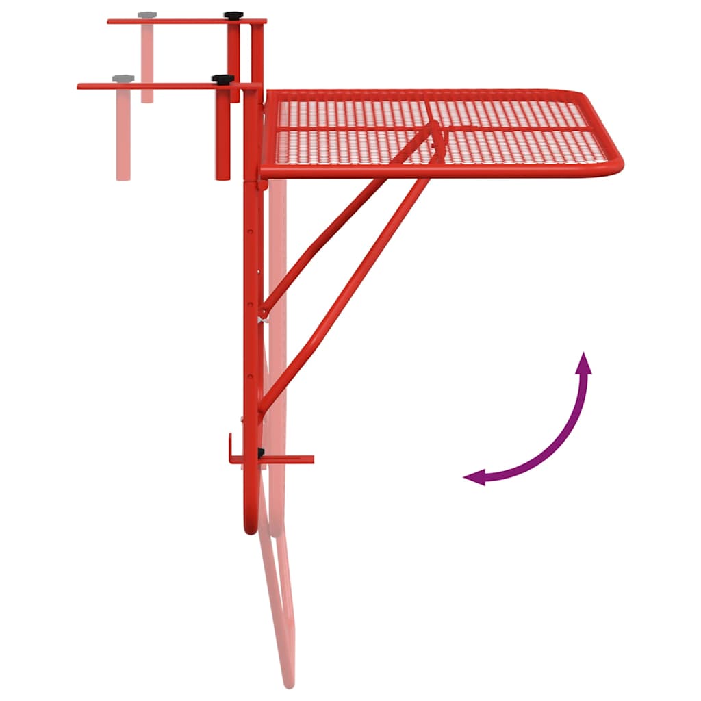 Balkonski stol crveni 60 x 40 cm čelični