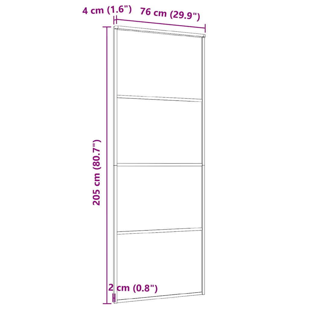 Klizna vrata od stakla ESG i aluminija 76 x 205 cm bijela