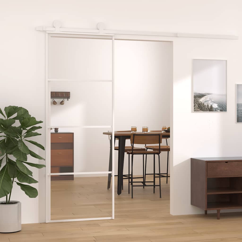 Klizna vrata od stakla ESG i aluminija 76 x 205 cm bijela