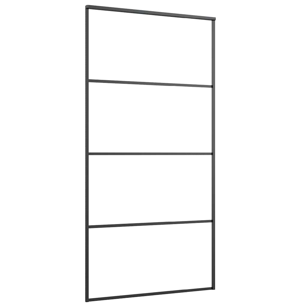 Klizna vrata od mutnog stakla ESG i aluminija 102,5x205 cm crna