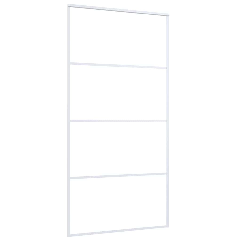 Klizna vrata od stakla ESG i aluminija 102,5 x 205 cm bijela