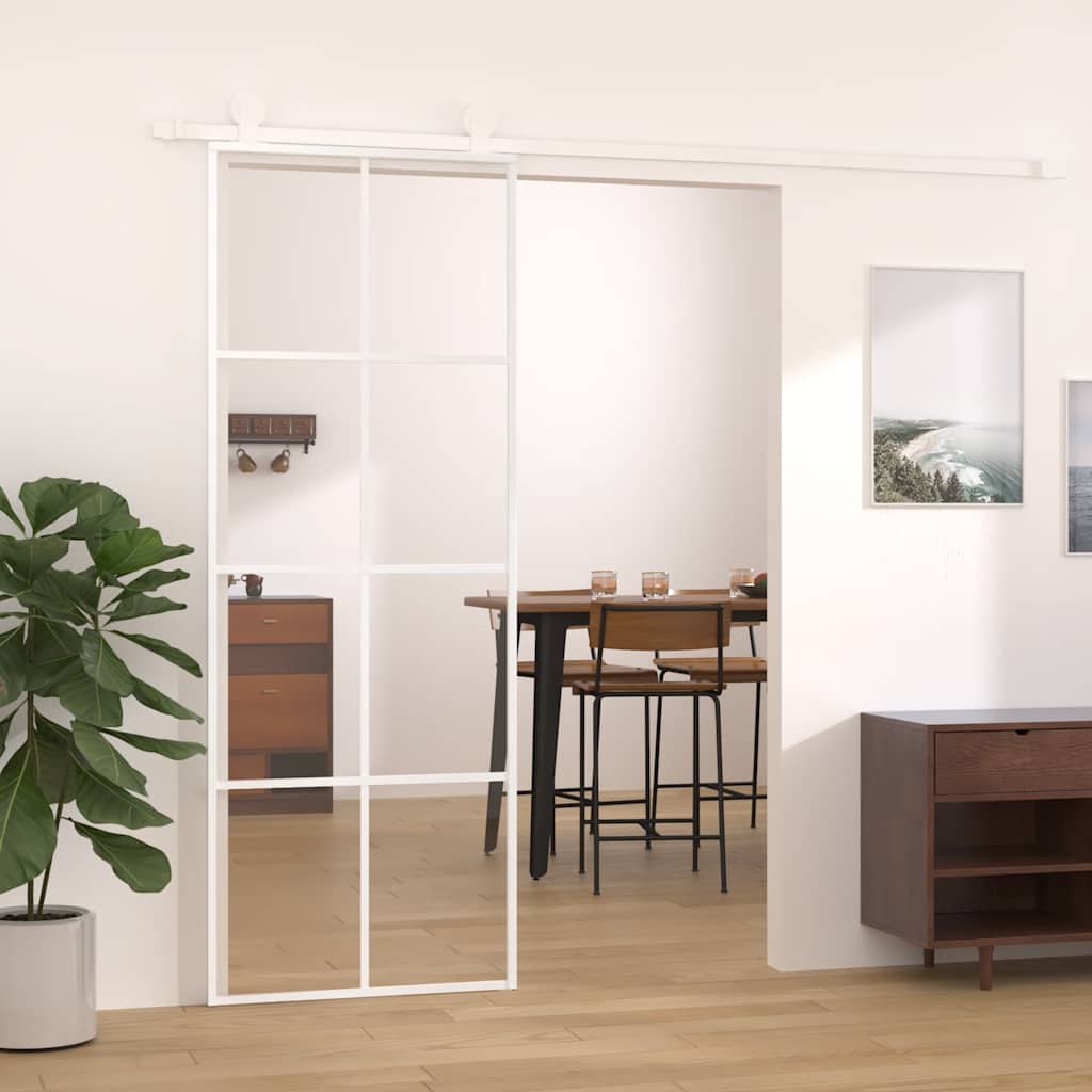 Klizna vrata od stakla ESG i aluminija 76 x 205 cm bijela