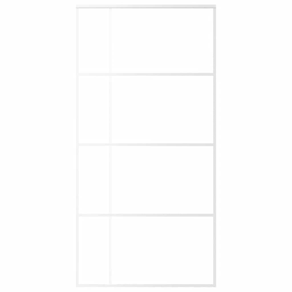 Klizna vrata od stakla ESG i aluminija 102,5 x 205 cm bijela