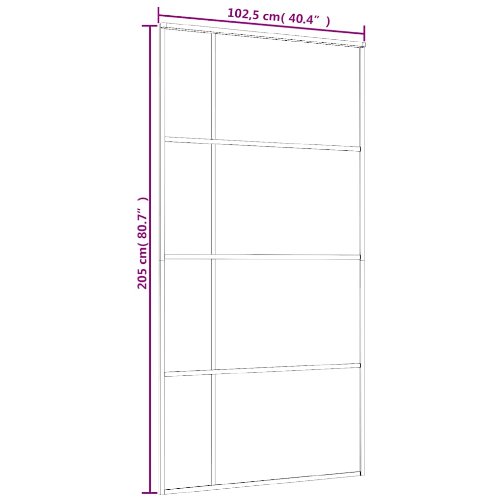 Klizna vrata od stakla ESG i aluminija 102,5 x 205 cm bijela