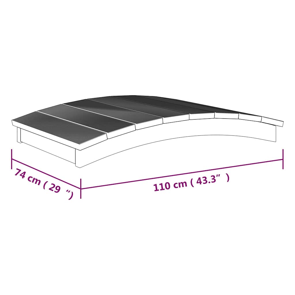 Vrtni most 110 x 74 cm od impregnirane masivne borovine