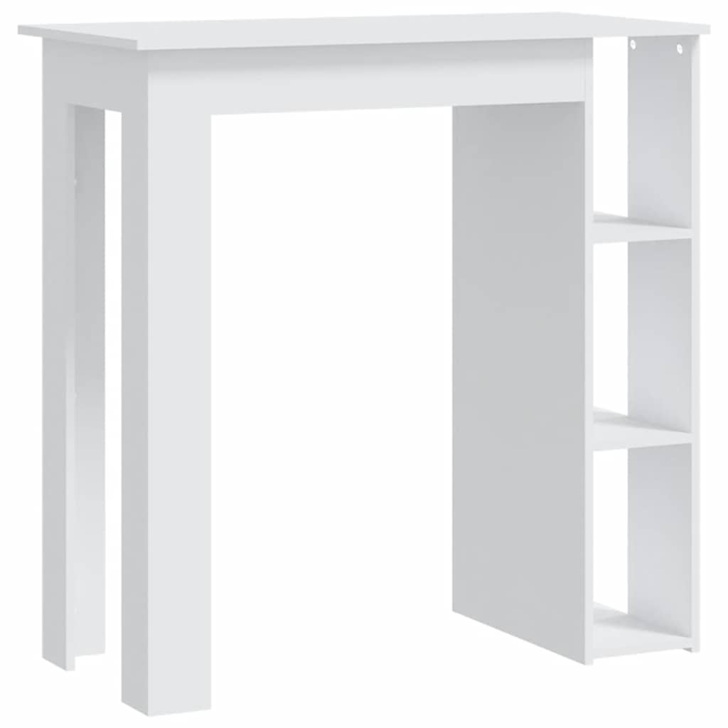 Barski stol s policom bijeli 102x50x103,5 cm konstruirano drvo