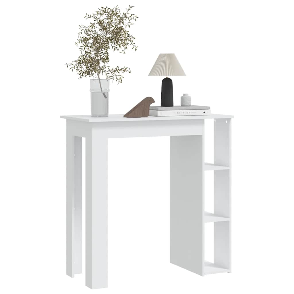 Barski stol s policom bijeli 102x50x103,5 cm konstruirano drvo