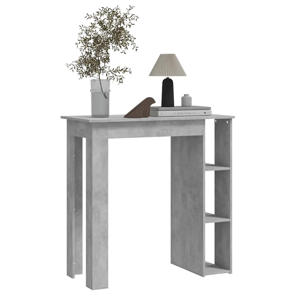 Barski stol s policom boja betona 102 x 50 x 103,5 cm drveni