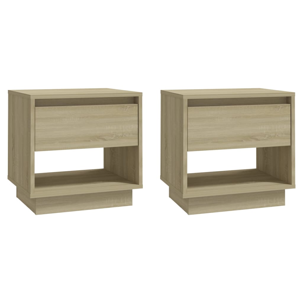Noćni ormarići 2 kom boja hrasta 45x34x44 cm konstruirano drvo