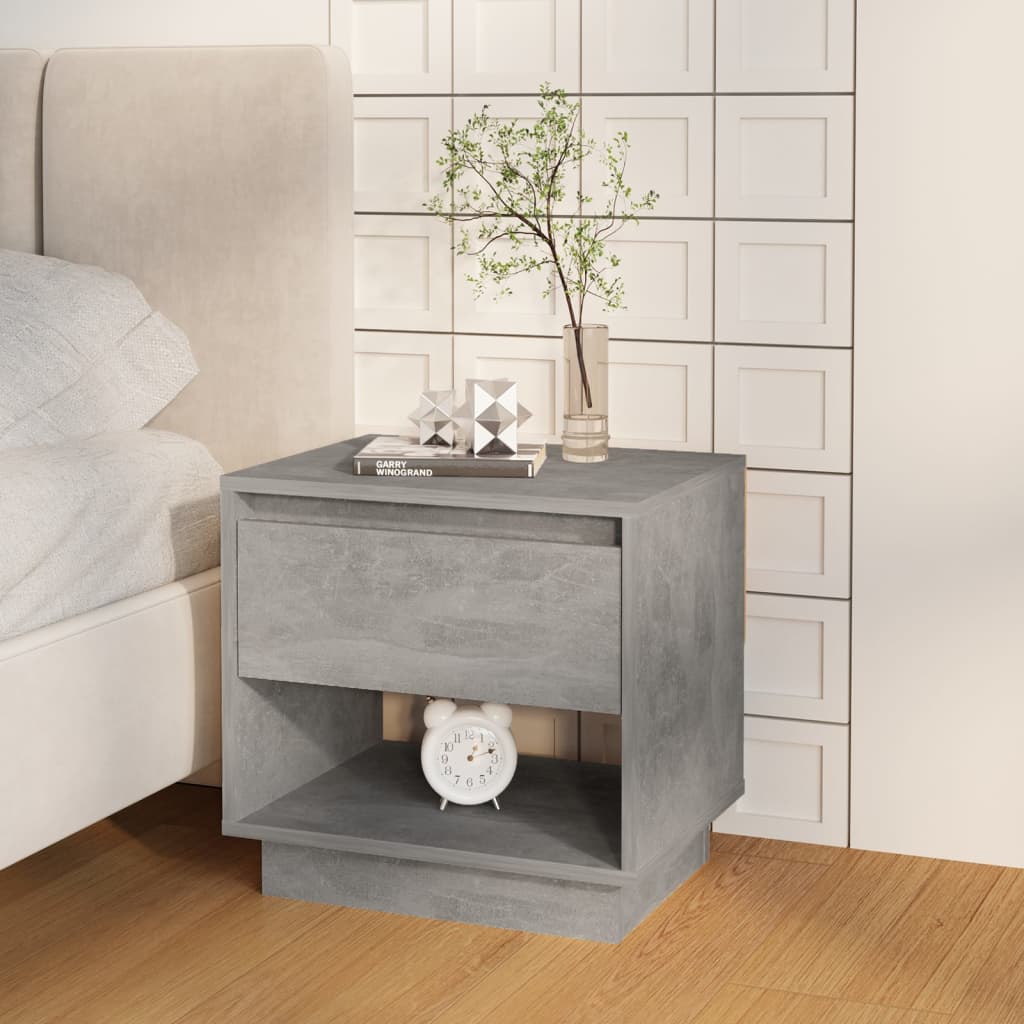 Noćni ormarići 2 kom boja betona 45x34x44 cm konstruirano drvo