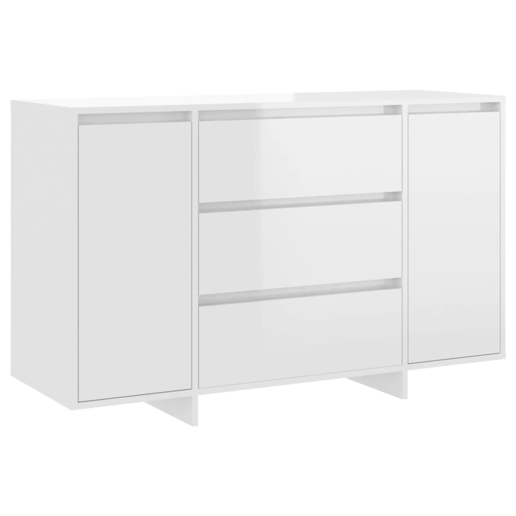 Komoda s 3 ladice sjajna bijela 120x41x75 cm konstruirano drvo