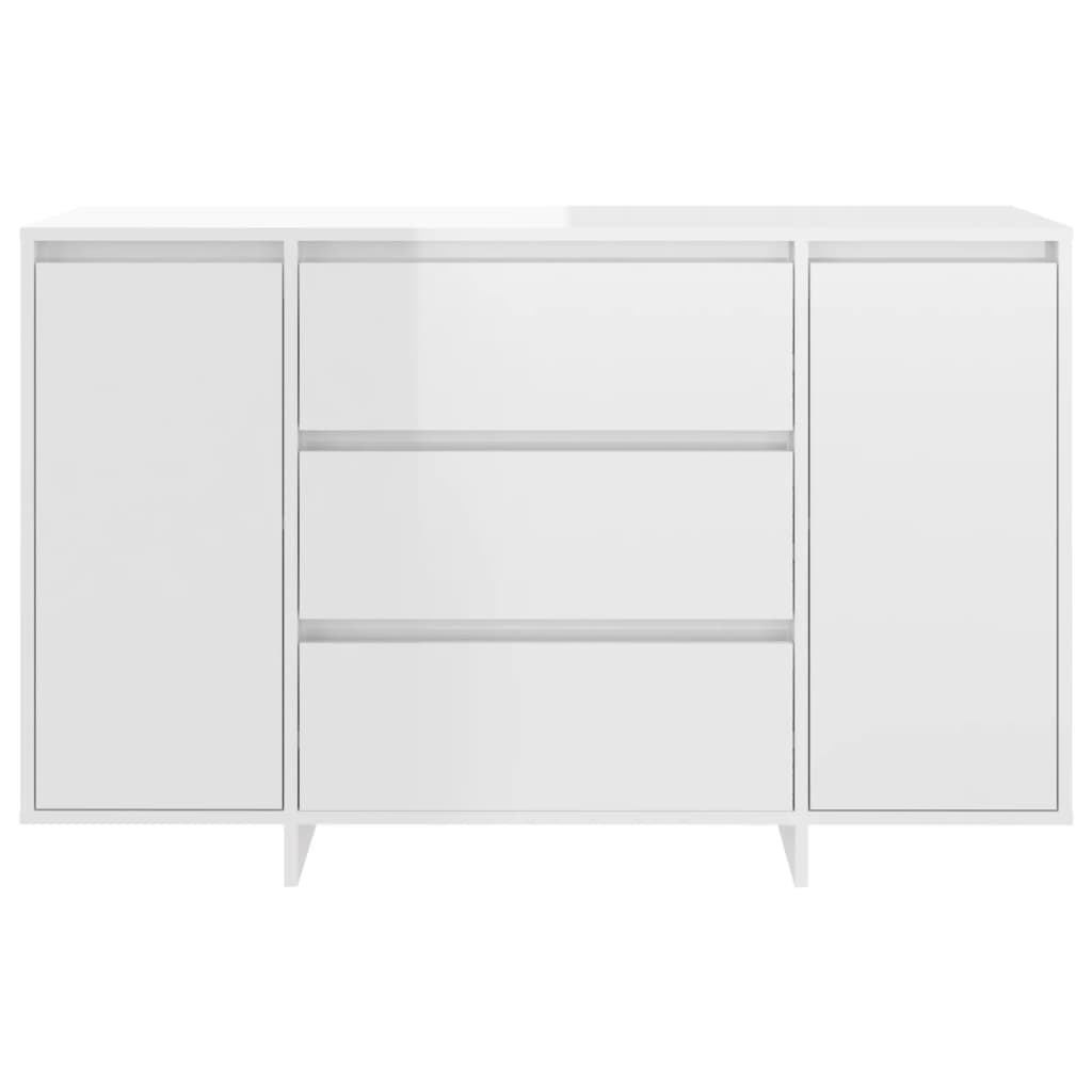 Komoda s 3 ladice sjajna bijela 120x41x75 cm konstruirano drvo
