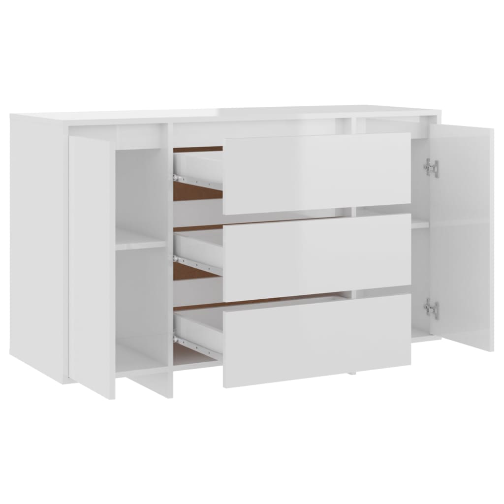 Komoda s 3 ladice sjajna bijela 120x41x75 cm konstruirano drvo