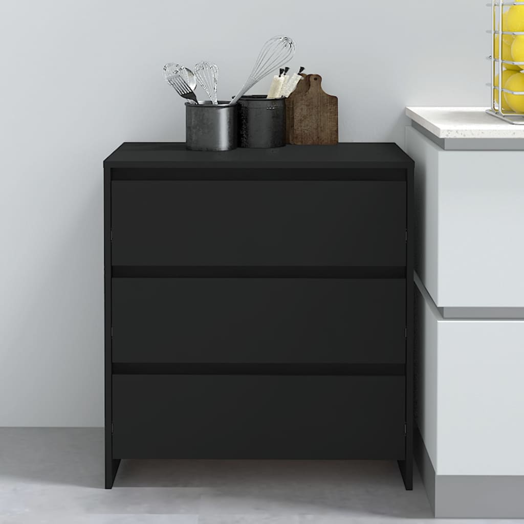 Komoda crna 70 x 41 x 75 cm od konstruiranog drva