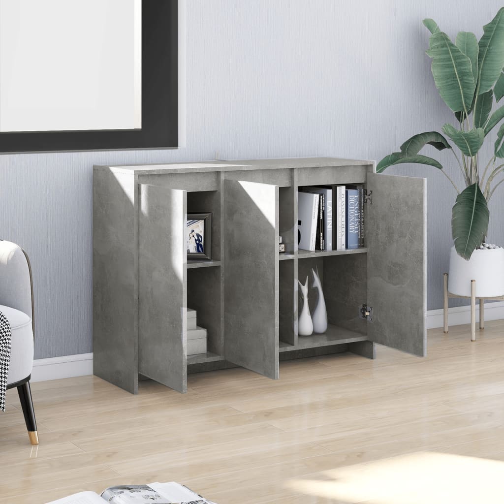 Komoda siva boja betona 102x33x75 cm od konstruiranog drva
