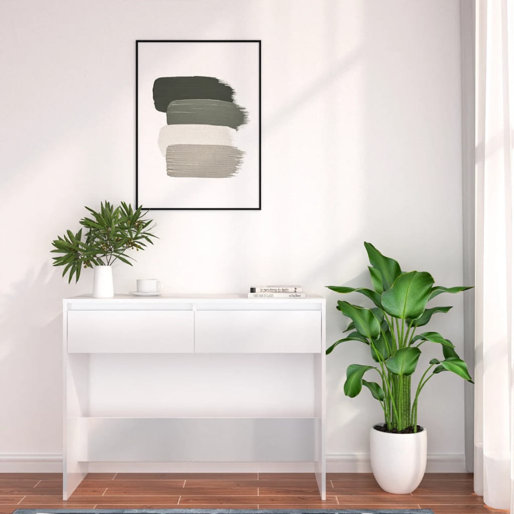 Konzolni stol bijeli 100 x 35 x 76,5 cm od konstruiranog drva