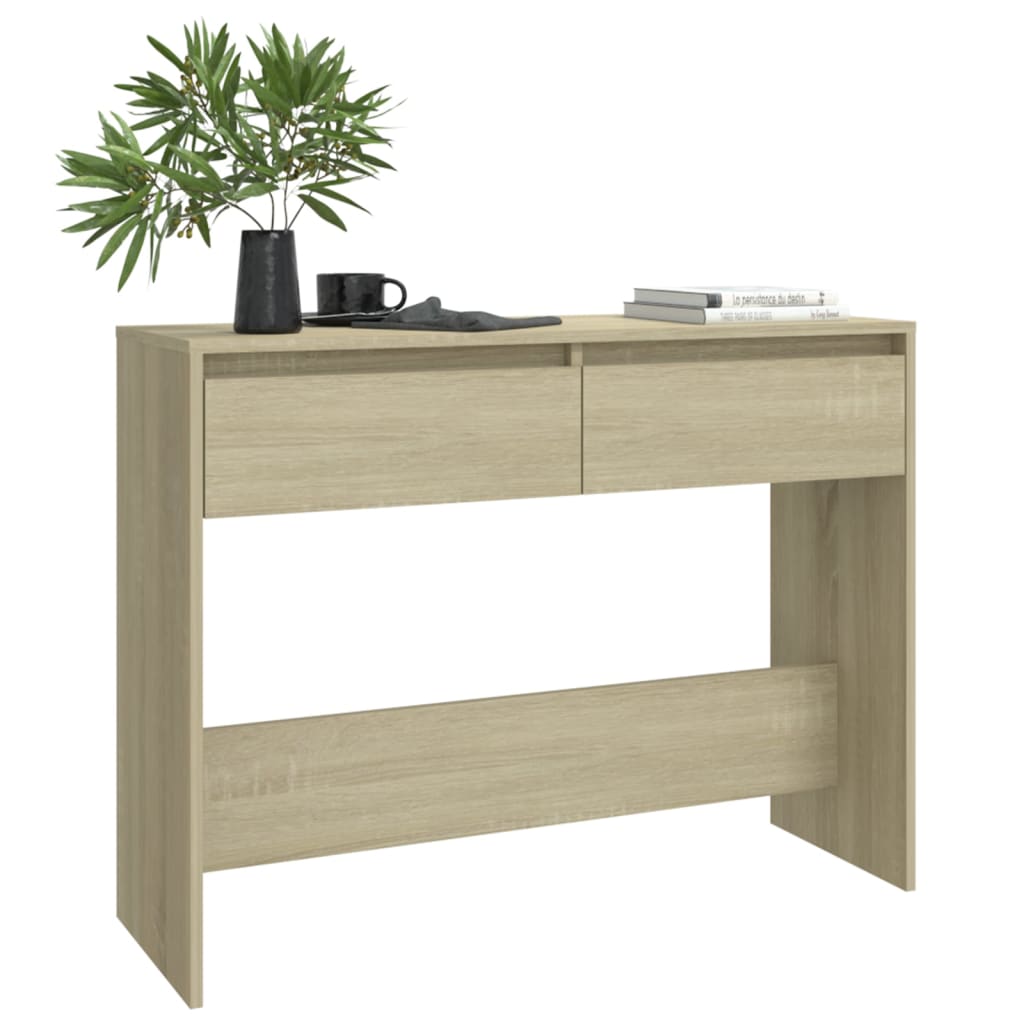 Konzolni stol boja hrasta 100 x 35 x 76,5 cm konstruirano drvo