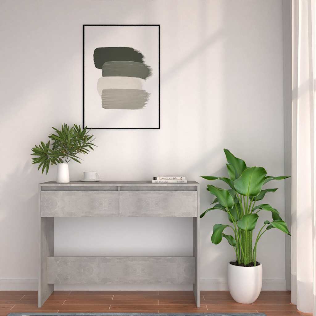 Konzolni stol boja betona 100 x 35 x 76,5 cm konstruirano drvo