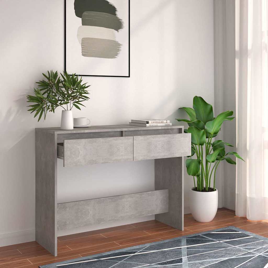 Konzolni stol boja betona 100 x 35 x 76,5 cm konstruirano drvo