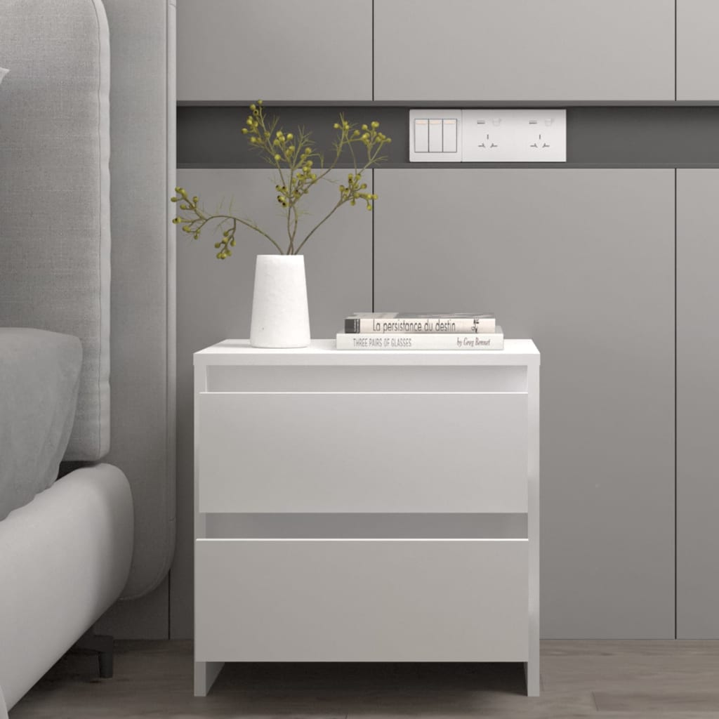 Noćni ormarići 2 kom bijeli 45x34,5x44,5 cm konstruirano drvo
