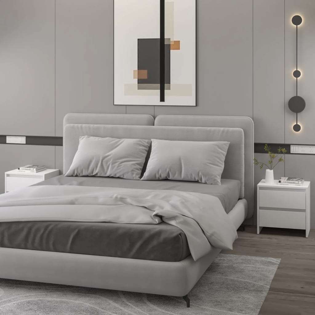 Noćni ormarići 2 kom bijeli 45x34,5x44,5 cm konstruirano drvo