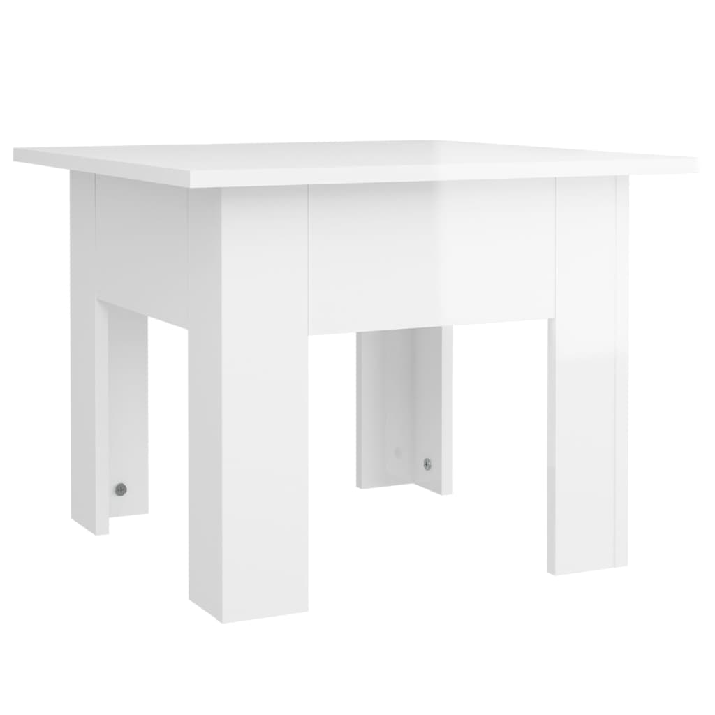 Stolić za kavu sjajni bijeli 55 x 55 x 42 cm konstruirano drvo