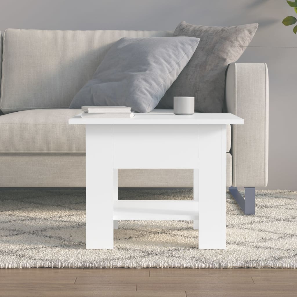 Stolić za kavu bijeli 55 x 55 x 42 cm od konstruiranog drva