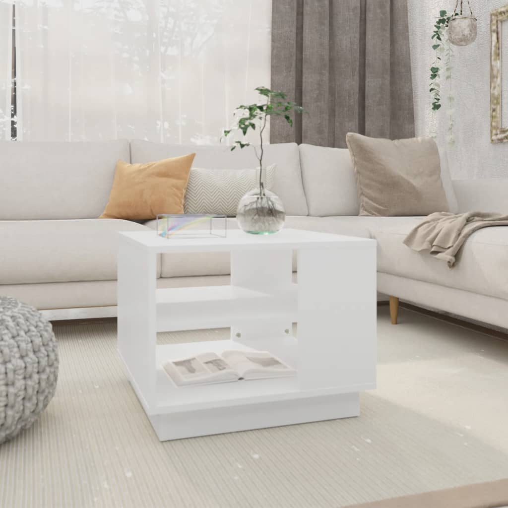 Stolić za kavu bijeli 55 x 55 x 43 cm od konstruiranog drva