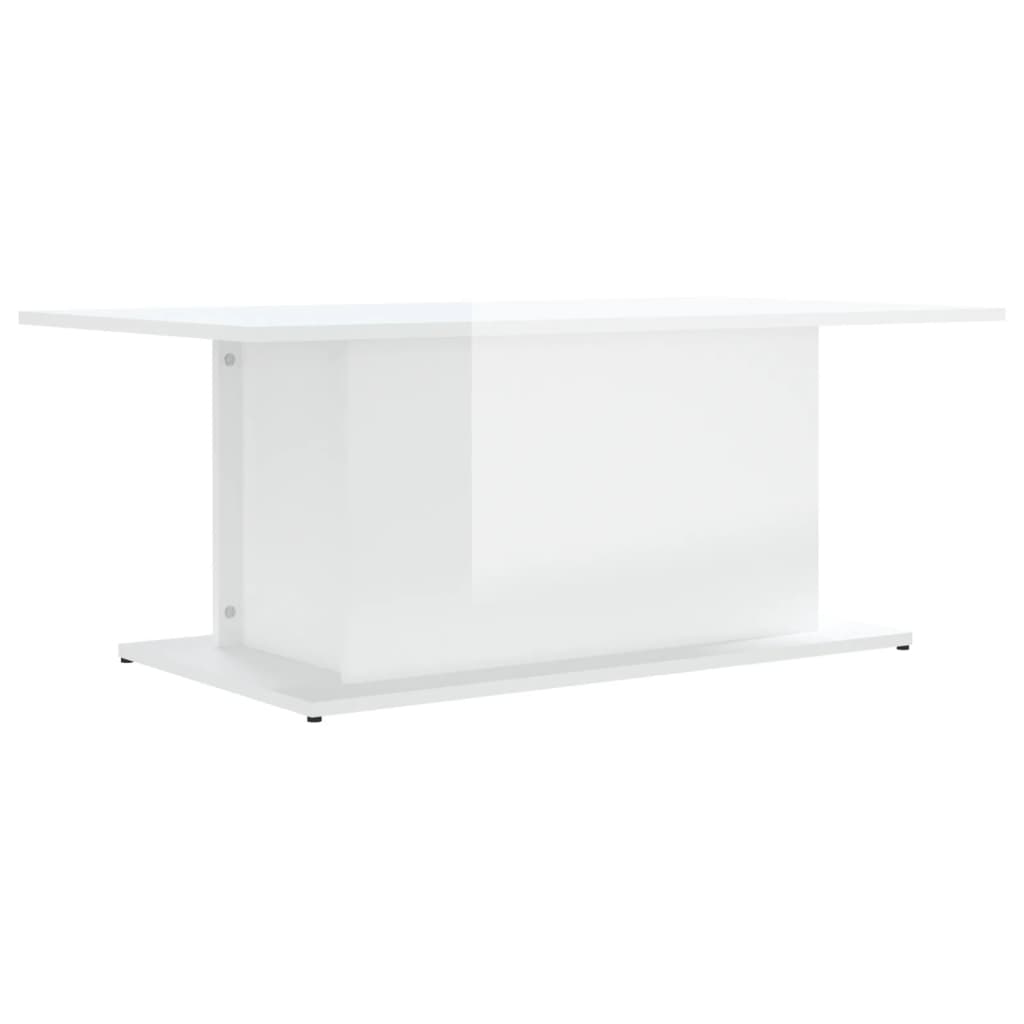 Stolić za kavu sjajni bijeli 102x55,5x40 cm konstruirano drvo